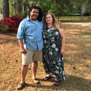 Merona green and blue floral maxi dress